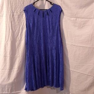 Gabby Sky Periwinkle color Lace over a full slip.